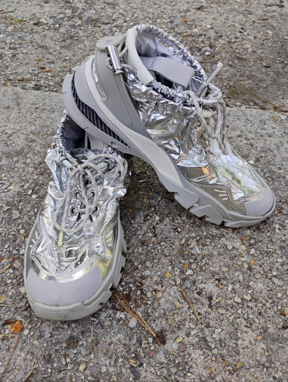 Calvin Klein Size 9 Women's Silver Metallic Sneakers